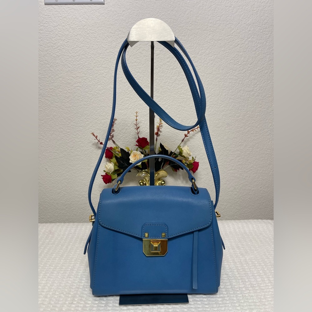 MCM Sky Blue Satchel Bag